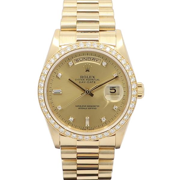 【栄】ロレックス デイデイト 18348A W番 シャンパン 750 18K YG メンズ 腕時計 ...
