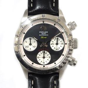 【栄】プロレックス ディーノ レーシングラフ ブラック SS カーフ 自動巻き メンズ 腕時計｜ueda-shopping