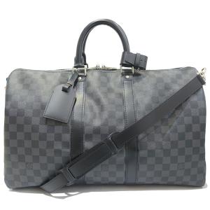 【栄】ルイヴィトン キーポル・バンドリエール 45 N41418 ダミエ SV金具 ボストンバッグ ショルダー 2WAY メンズ