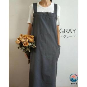 ロング丈 ワンピース 北欧風 かぶる カフェエ...の詳細画像5