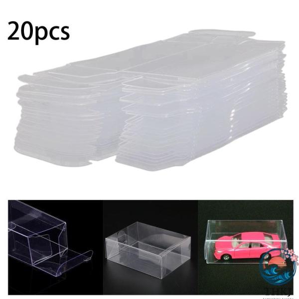 64 PVC ボックス ミニチュアモデル用モデルカー展示ボックスアクセサリー  20x スケール車両...