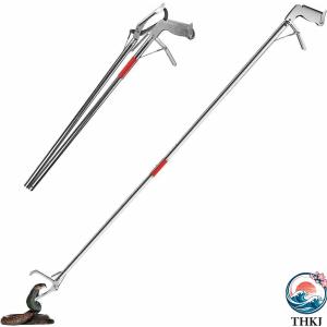 ヘビ捕獲棒 折り畳み スネークキャッチャー 最長 150cm ステンレス 軽量 安全 ロック機能 爬虫類用