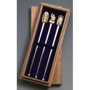 ・銀製品・耳かき「恵比寿様・大黒様・観音様」三本セット