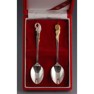 銀製カトラリー「鶴亀」スプーンセット