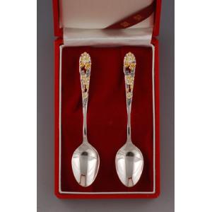 銀食器カトラリー「桜」スプーン2本セット・銀製品・