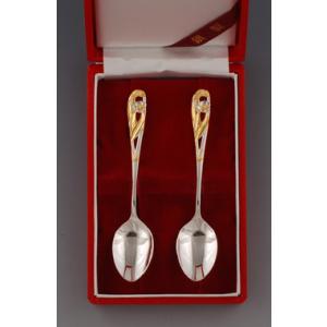 銀食器カトラリー「松竹梅」スプーン2本入り・銀製品・