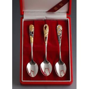 本七宝・誕生花スプーン6本入・銀製品・銀食器 : 銀食器・銀製器