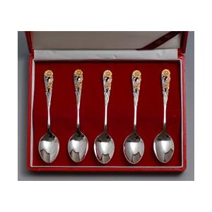 本七宝・誕生花スプーン6本入・銀製品・銀食器 : 銀食器・銀製器