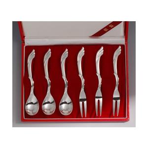 銀食器カトラリー「エンゼルウイング」スプーン・フォーク計6本セット・銀製品・