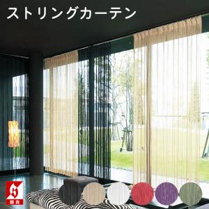 ( 1cm刻み オーダー 防炎 ラベルつき ) ストリング カーテン おしゃれ のれん 幅286〜380cm・丈201〜300cm 黒 白 ベージュ パープル レッド グリーン 間仕切り