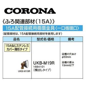コロナ UKB-M19R 横出しタイプ 15Aねじステンレスカバー薄型タイプ 1684101(未使用...