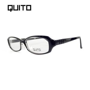 【度付きレンズ込み】QUITO 超軽量 メガネ フレーム  ブラック 眼鏡 めがね 伊達眼鏡｜ueki1934