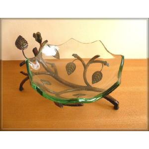 アイアン製スタンド付ガラスボール 睡蓮鉢 ビオトープ