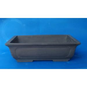 植木鉢【禄巳斉春松】手作り切立長角盆栽鉢(イブシ）13号 : ヤマコー