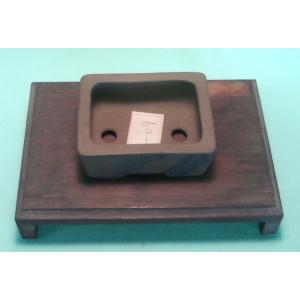 植木鉢【禄巳斉春松】手作り切立長角盆栽鉢(イブシ）13号 : ヤマコー