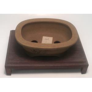 植木鉢【禄巳斉春松】手作り切立長角盆栽鉢(イブシ）13号 : ヤマコー