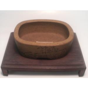 植木鉢 陶翠窯 エン付長角足付3号盆栽鉢 : ヤマコー畑岡幸助商店