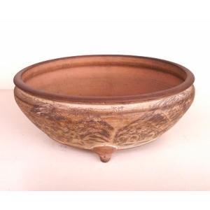 植木鉢【禄巳斉春松】手作り切立長角盆栽鉢(イブシ）13号 : ヤマコー