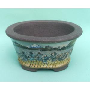 盆栽　鉢　緑巳斉春松　幅77cm 植木鉢【禄巳斉春松】手作り切立長角盆栽鉢(イブシ）13号 : ヤマコー