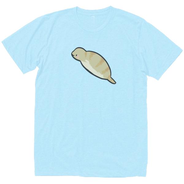ツチノコ　おもしろデザイン　Tシャツ　ライトブルー