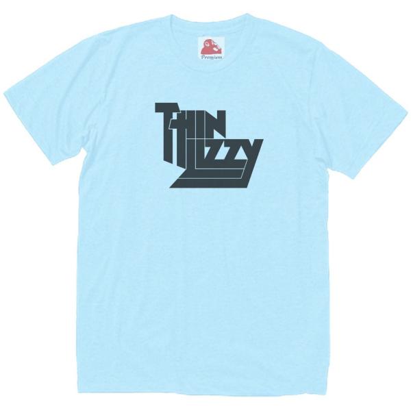 シン リジィ  Thin Lizzy　音楽Tシャツ ロックTシャツ バンドTシャツ　ライトブルー