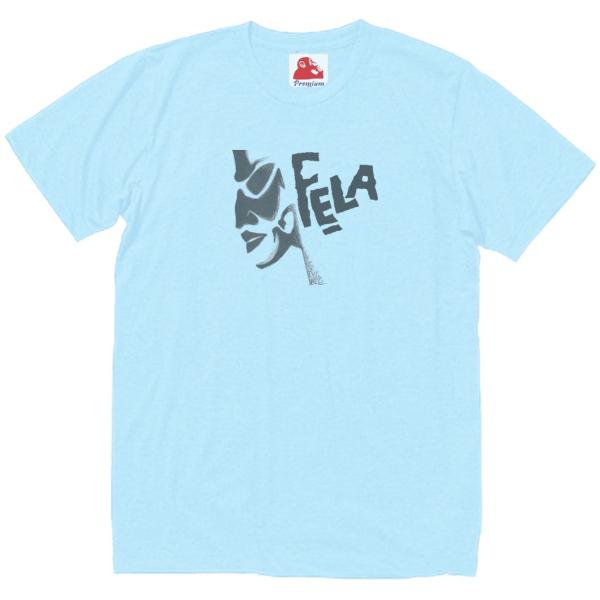 fela kuti フェラ・クティ　音楽Tシャツ ロックTシャツ バンドTシャツ　ライトブルー