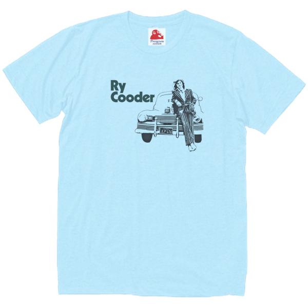 ライ クーダー Ry Cooder　音楽Tシャツ ロックTシャツ バンドTシャツ　ライトブルー