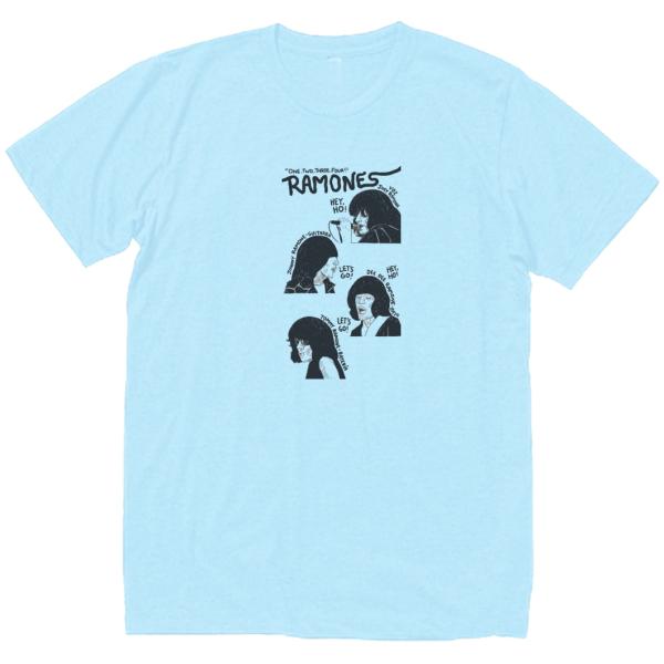 ラモーンズ Ramones 音楽Tシャツ ロックTシャツ バンドTシャツ　ライトブルー