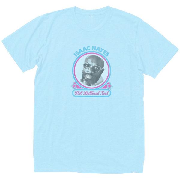 アイザック ヘイズ Isaac Hayes　音楽Tシャツ ロックTシャツ バンドTシャツ　ライトブル...