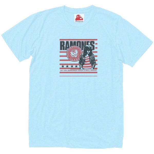 RAMONES ラモーンズ　音楽Tシャツ ロックTシャツ バンドTシャツ　ライトブルー