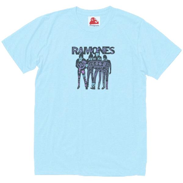 Ramones  ラモーンズ　音楽Tシャツ ロックTシャツ バンドTシャツ　ライトブルー
