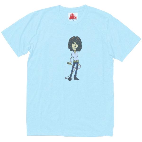 ジム モリソン Jim Morrison　音楽Tシャツ ロックTシャツ バンドTシャツ　ライトブルー