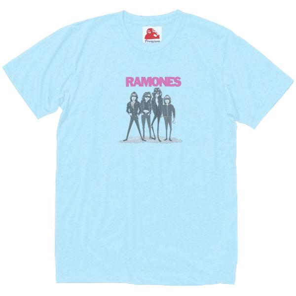 RAMONES ラモーンズ　音楽Tシャツ ロックTシャツ バンドTシャツ　ライトブルー