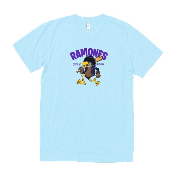 RAMONES　音楽Tシャツ ロックTシャツ バンドTシャツ　ライトブルー