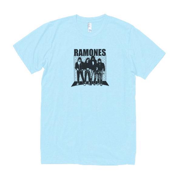 RAMONES　音楽Tシャツ ロックTシャツ バンドTシャツ　ライトブルー