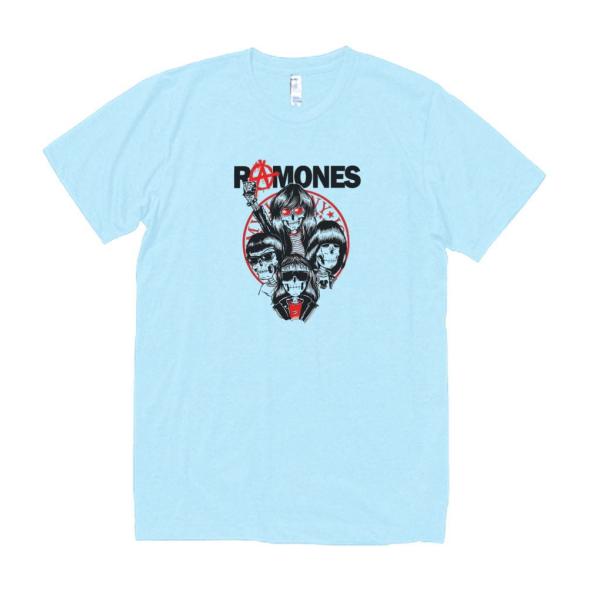 RAMONES　音楽Tシャツ ロックTシャツ バンドTシャツ　ライトブルー