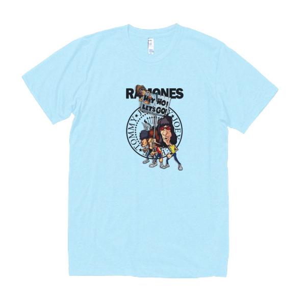 RAMONES　音楽Tシャツ ロックTシャツ バンドTシャツ　ライトブルー