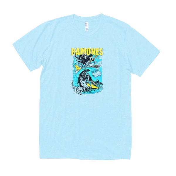 RAMONES　音楽Tシャツ ロックTシャツ バンドTシャツ　ライトブルー