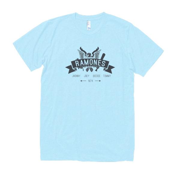 RAMONES　音楽Tシャツ ロックTシャツ バンドTシャツ　ライトブルー