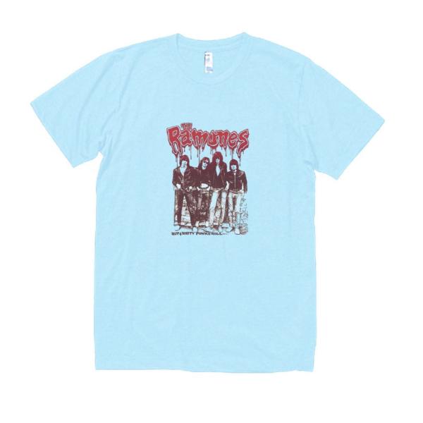 RAMONES　音楽Tシャツ ロックTシャツ バンドTシャツ　ライトブルー