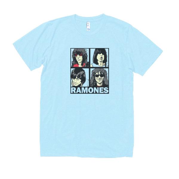 RAMONES　音楽Tシャツ ロックTシャツ バンドTシャツ　ライトブルー