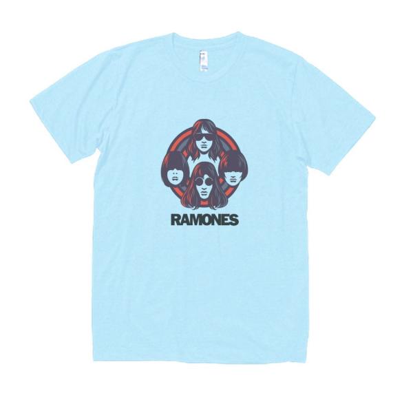 RAMONES　音楽Tシャツ ロックTシャツ バンドTシャツ　ライトブルー
