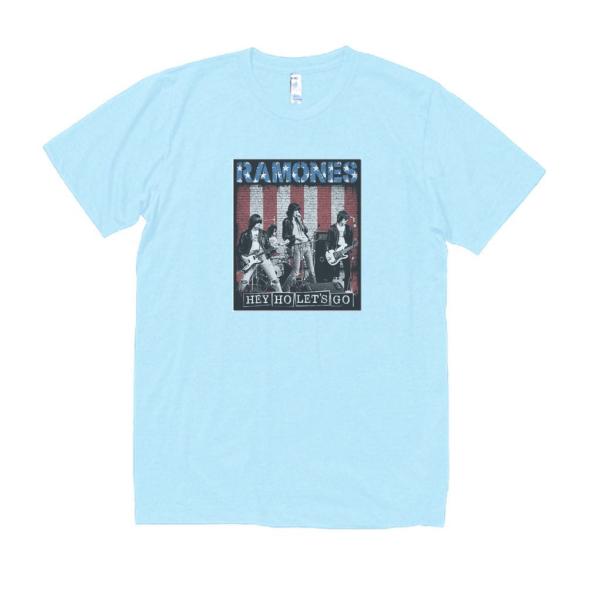 RAMONES　音楽Tシャツ ロックTシャツ バンドTシャツ　ライトブルー