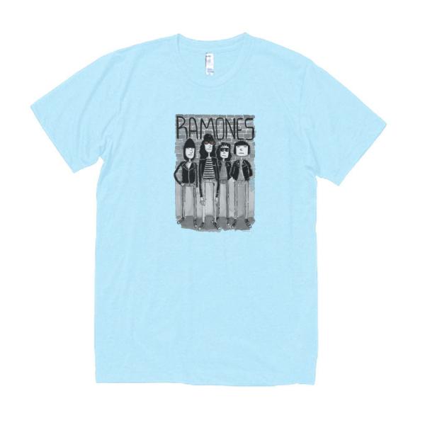 RAMONES　音楽Tシャツ ロックTシャツ バンドTシャツ　ライトブルー
