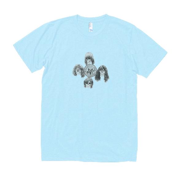 RAMONES　音楽Tシャツ ロックTシャツ バンドTシャツ　ライトブルー
