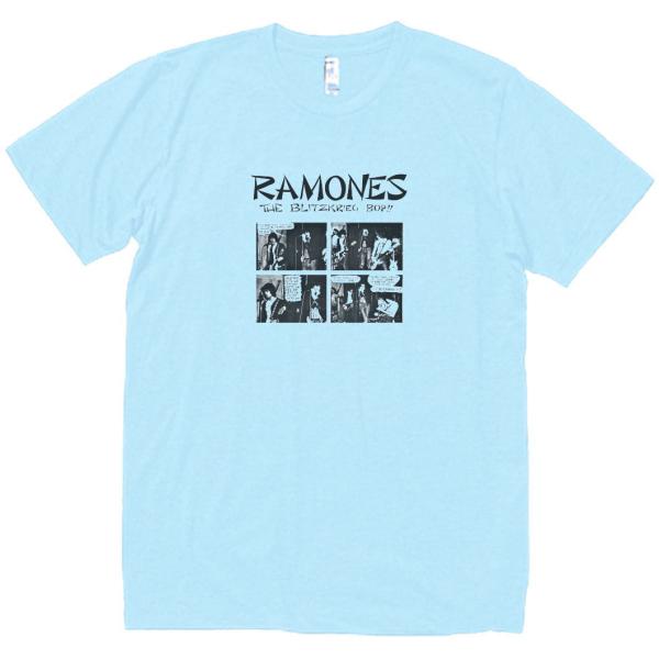 RAMONES　音楽Tシャツ ロックTシャツ バンドTシャツ　ライトブルー