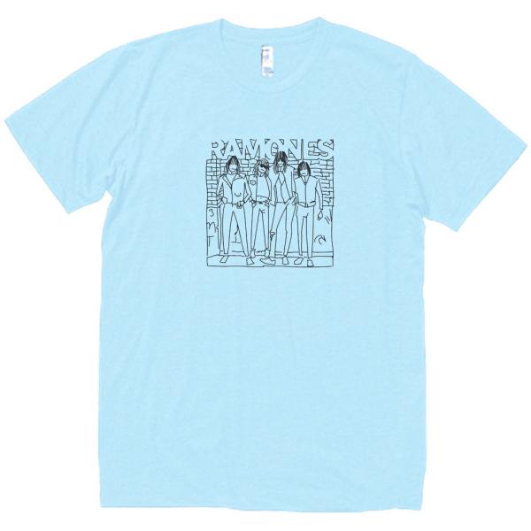 RAMONES　音楽Tシャツ ロックTシャツ バンドTシャツ　ライトブルー