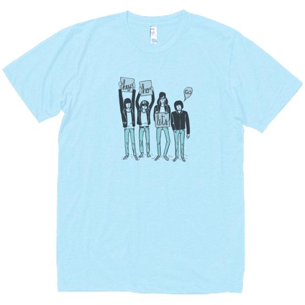 RAMONES　音楽Tシャツ ロックTシャツ バンドTシャツ　ライトブルー