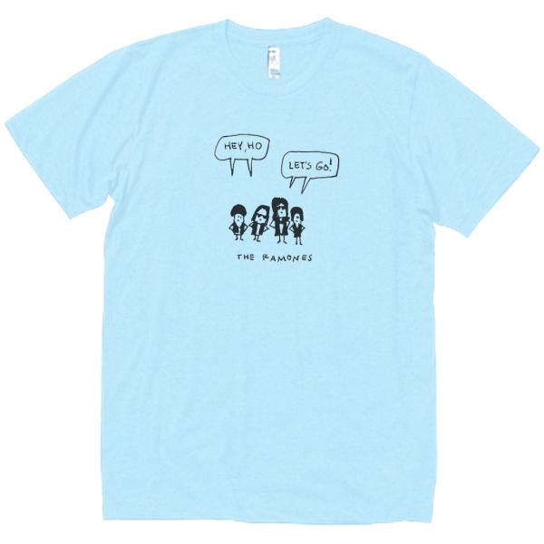 RAMONES　音楽Tシャツ ロックTシャツ バンドTシャツ　ライトブルー