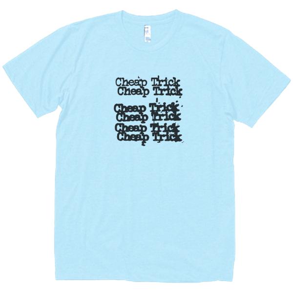 チープ・トリック　Cheap Trick 　音楽Tシャツ ロックTシャツ バンドTシャツ　ライトブル...